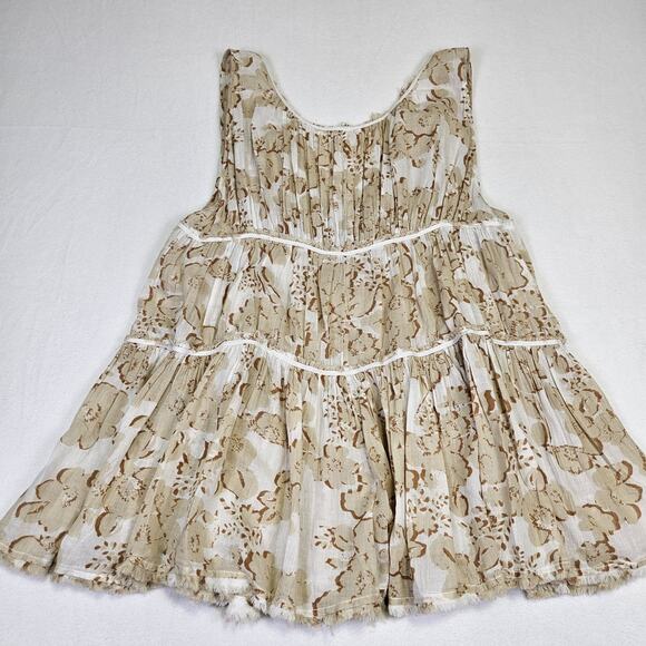 Intimately Free People Sundown Romper Boho Studded Jumper Tiered Beige Sheer XS - Picture 4 of 16